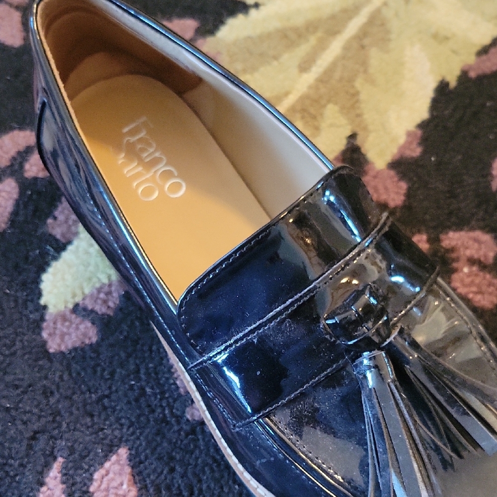 Franco Sarto Black Tassel Loafers